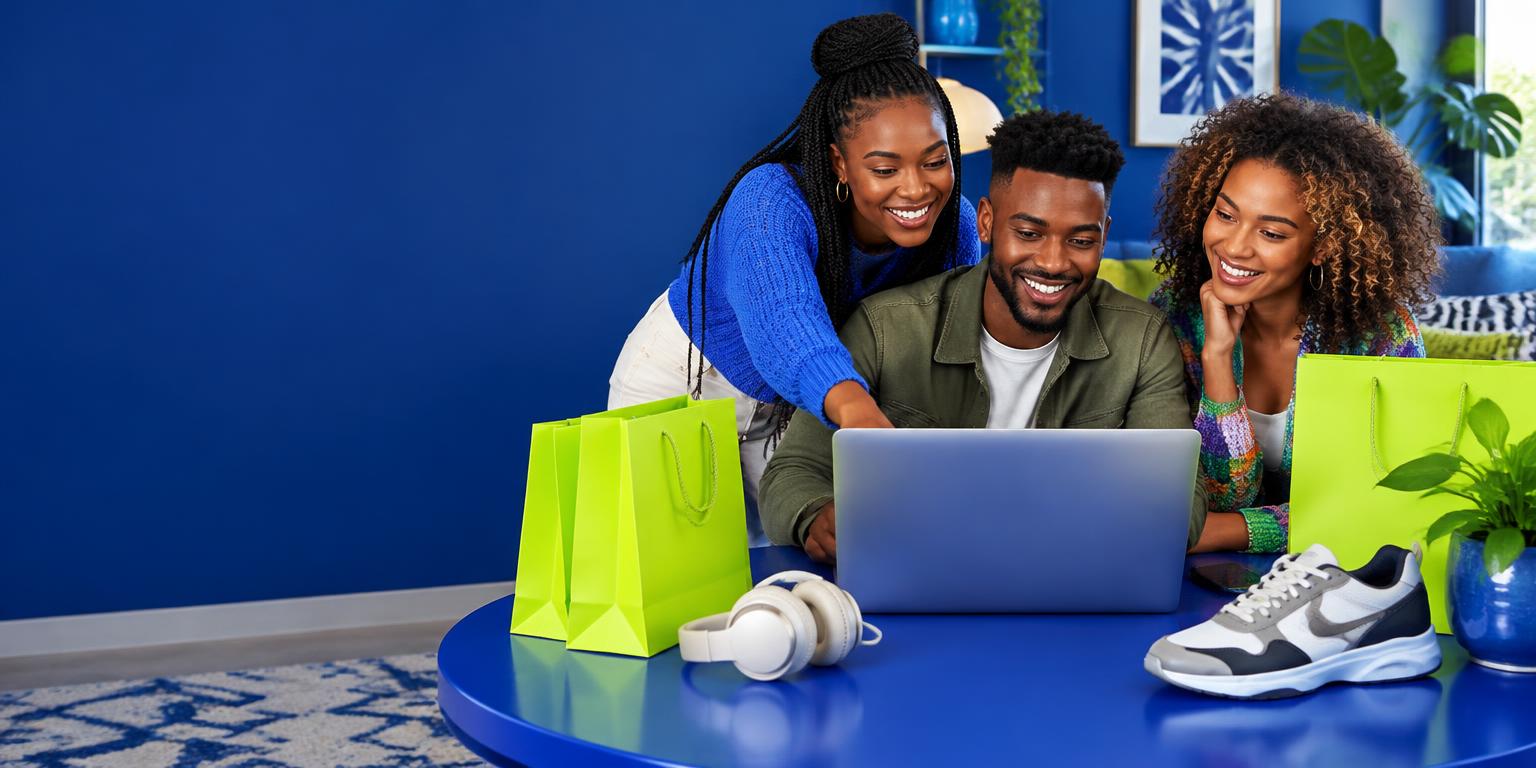 Illustrative South African friends planning their November shopping